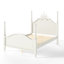 Lit plateforme en forme de couronne, taille standard, cadre de lit à baldaquin en bois avec tête de lit incurvée, beige