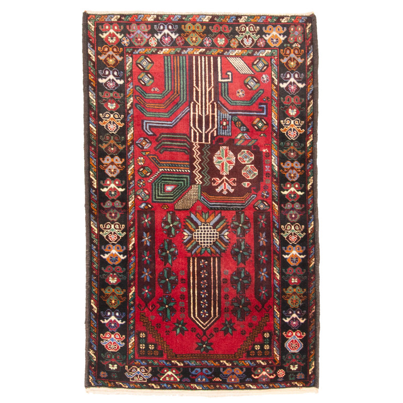 Tapis rouge Teimani 2 pi 11 po x 4 pi 5 po