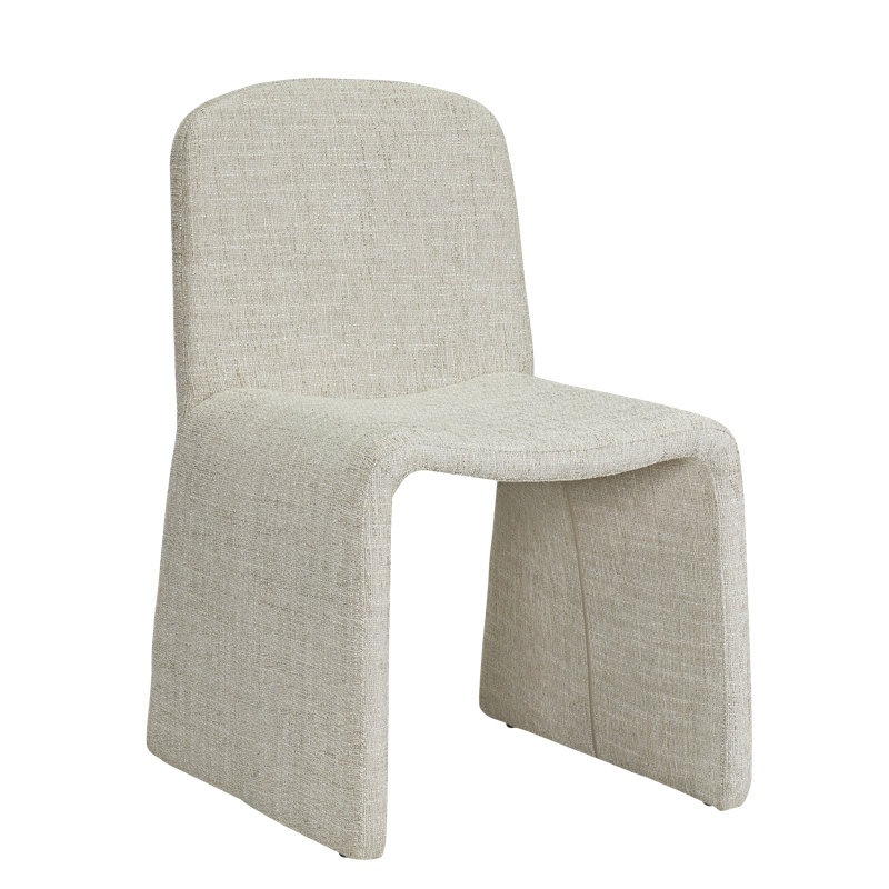 Ella Upholstered Dining Chair, Heather Beige Basketweave