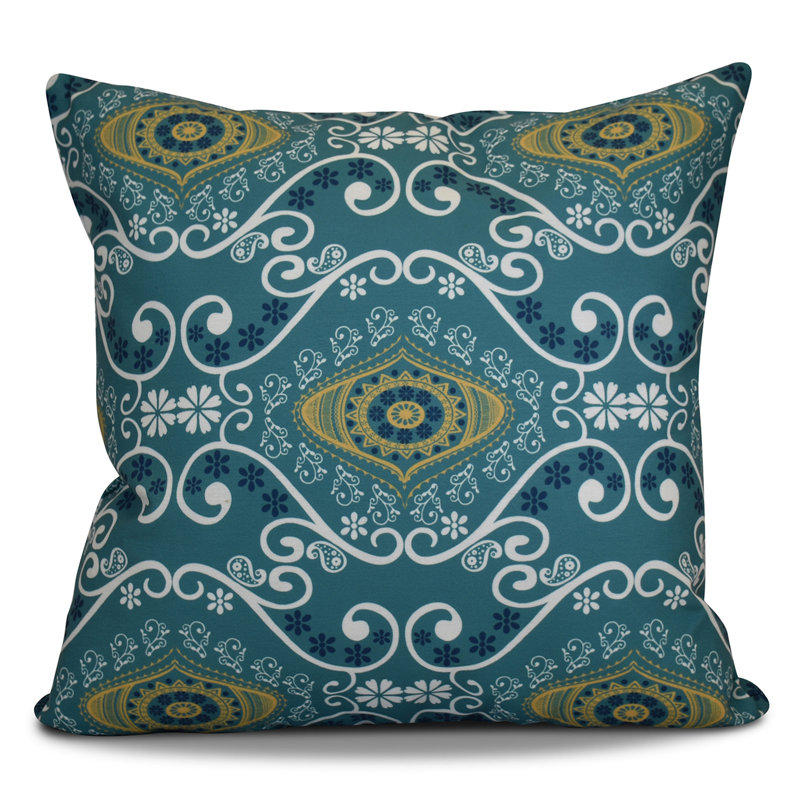 Coussin d'extérieur carré HH Revival, Bleu, 20 po x 20 po