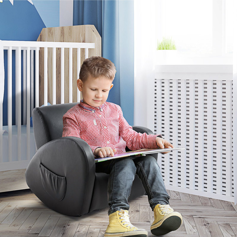 Fauteuil à bascule pour enfants avec poche latérale