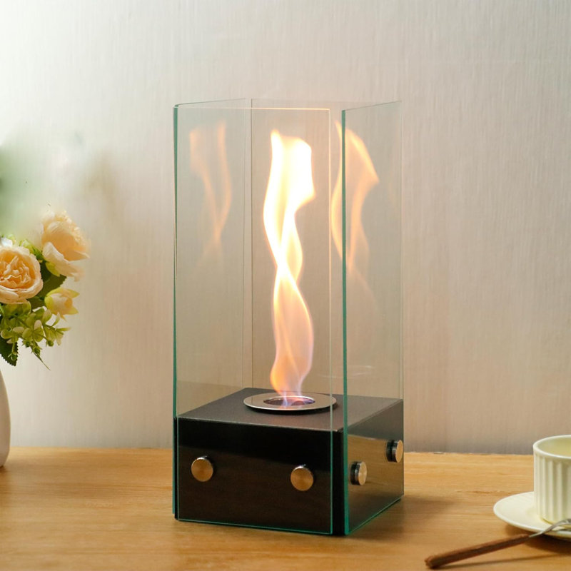 Rectangular Glass Tabletop Fireplace