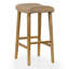 Tabouret de bar en cuir de teck beige Bonita-137135584-137135587