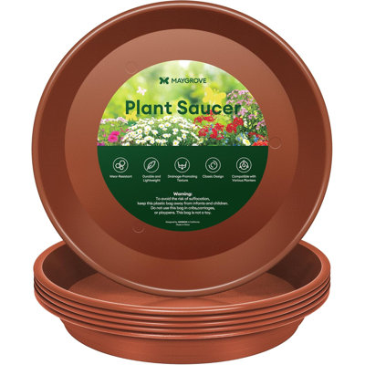 Heavy Duty Plastic Plant Saucers(6 Pack)