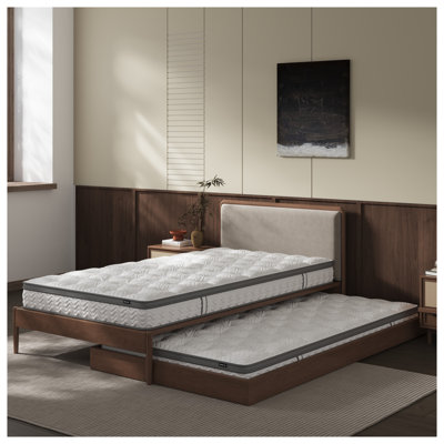 Matelas simple de 8 pouces, matelas hybride sans fibre de verre avec mousse à mémoire de forme et ressorts Bonnell - Matelas hypoallergénique et sans odeur pour les enfants et les chambres d'amis