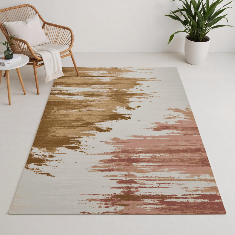Watercolor Gray Indoor and Outdoor Area Rug, Rectangle 3' x 5'
