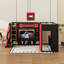Base de lit simple avec lumières à DEL RVB, lits simples doubles, ports USB, meuble télé et tablettes de rangement-678008527