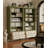 Country-Style Painted Rubberwood Laminated Board Storage Green Bookcase