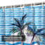 Aquarelle de palmier à motif géométrique rayé bleu marine tropical avec 12 crochets-1148093504