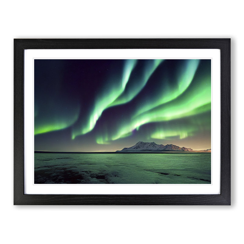 Aurora Borealis Dreams - Single Picture Frame Print, 46cm H x 64cm W x 2cm D, Black Framed