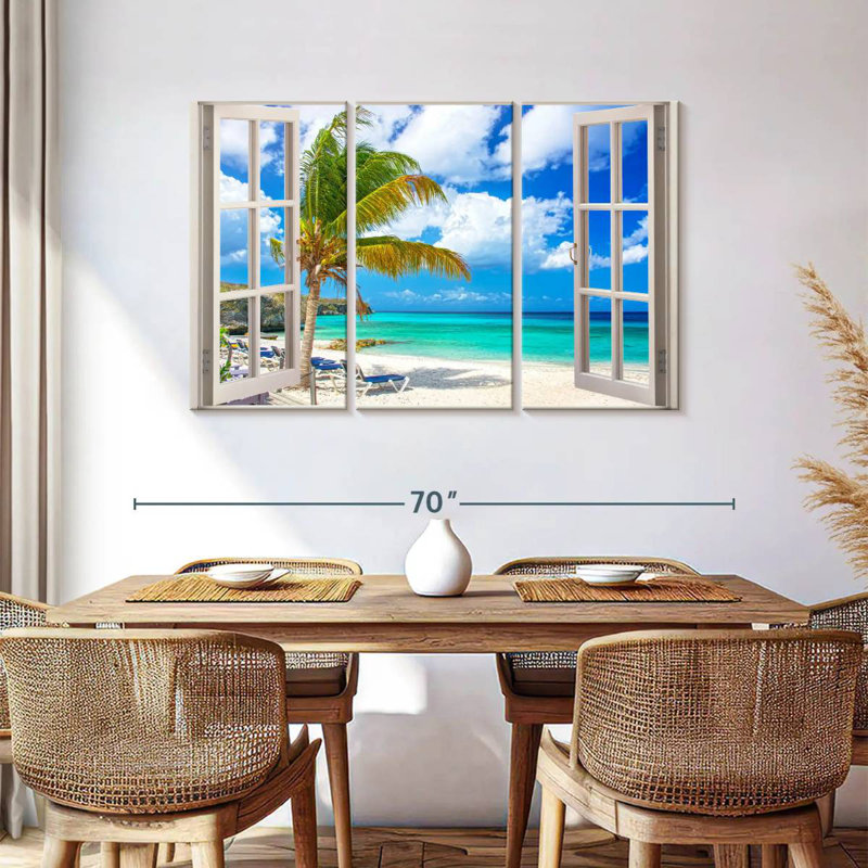 Gillard White Beach Window View, 36" H x 57" W