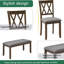 Ensemble de table de salle à manger élégant en bois 6 pièces avec 4 chaises et un banc-968618777-968618781-968618782