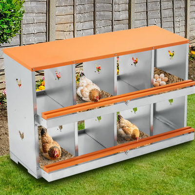 Boîte à nid de poule, boîte à œufs pour poules avec couvercle, boîtes à œufs en métal pour poulailler