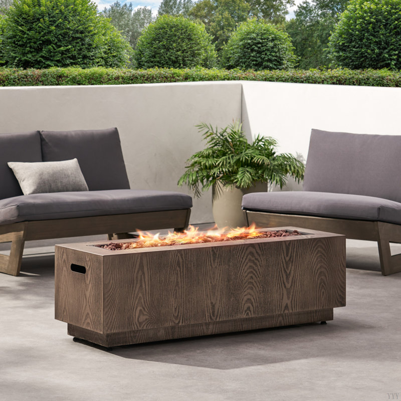 Foyer d'extérieur 48 po au propane rectangulaire en fer de 48 po (couvercle non inclus)