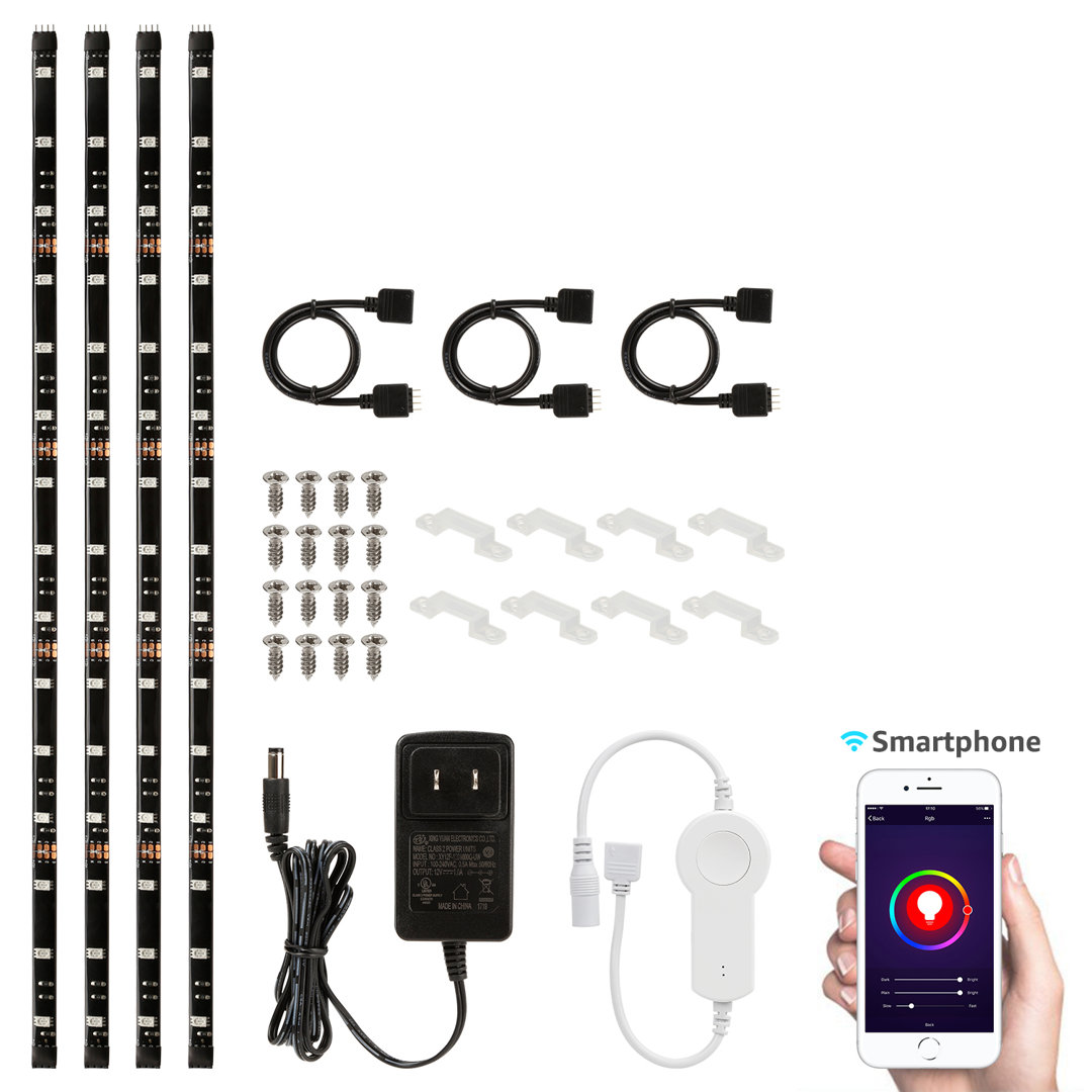 LED Smart Under Cabinet Strip Light Plug-in, Multi-Color, Timer Mode, App Control TORCHSTAR
