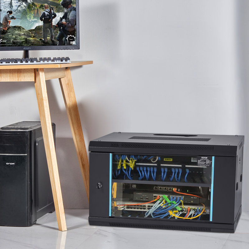 VEVOR Wall Mount Network Server Cabinet, Server Rack Cabinet Enclosure. for IT Equipment., 13.8" H x 23.6" W x 17.8" D