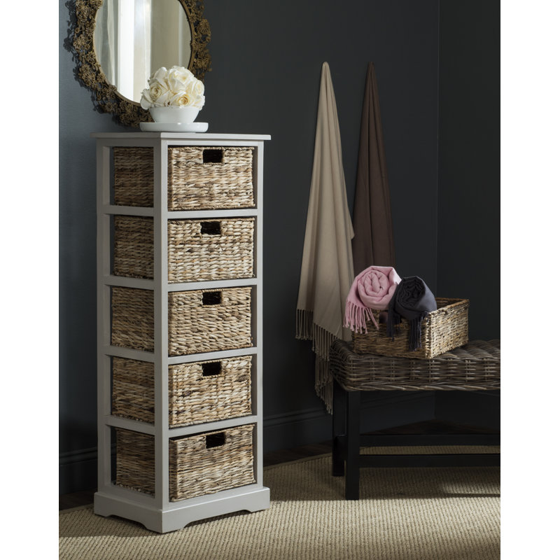Commode décorative 5 tiroirs Painswick, Gris rétro