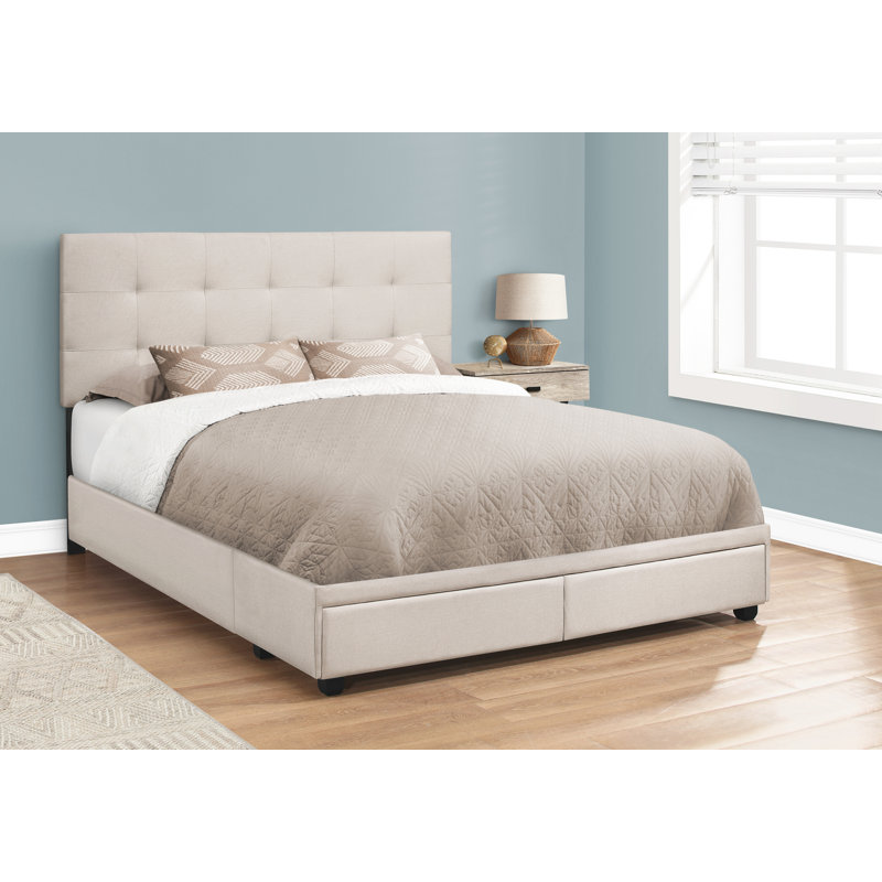 Structure de lit Agamjot, Beige