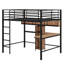 Lit mezzanine avec bureau en L et tablettes