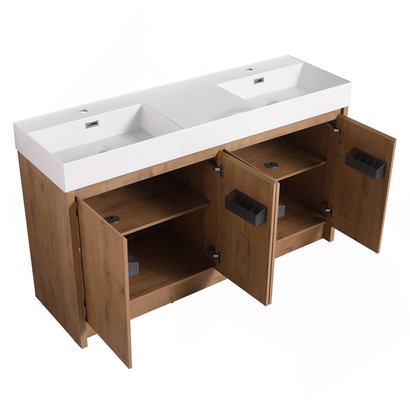 Lavabo de salle de bain en résine 60 pouces