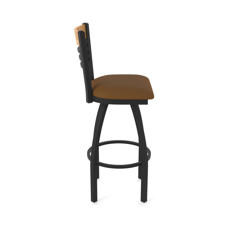 Tabouret de comptoir pivotant 880 Eleanor, Noir, Brun, Tabouret de comptoir (siège d’une hauteur de 25