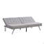 Structure en bois, pieds en acier inoxydable, futon, canapé-lit gris