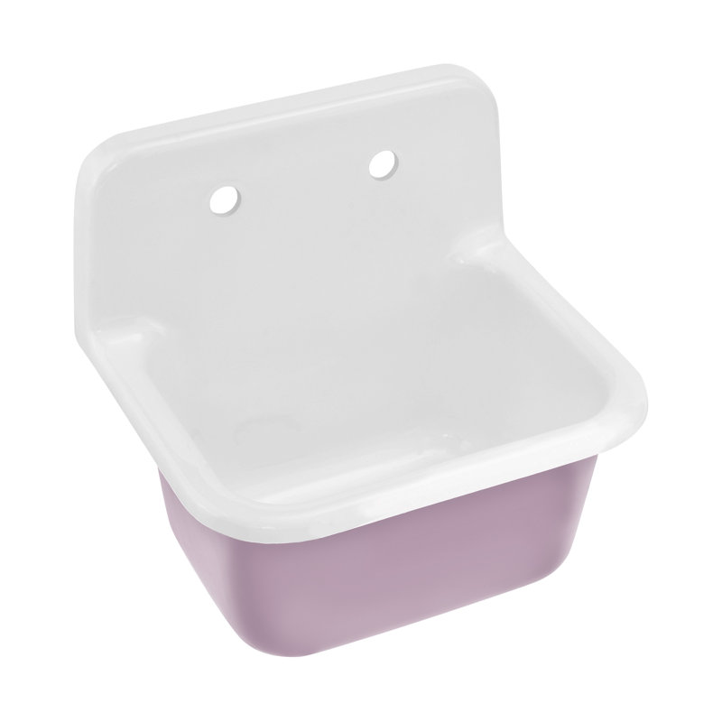 Loire 22" Cast Iron Rectangle Wall-Mounted Sink In Glossy Lavender, Glossy Lavender