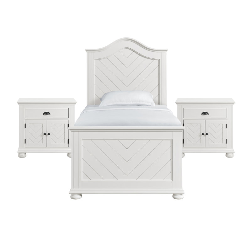 Ensemble de chambre à coucher pour lit simple 3 pièces Conaughey Picket House Furnishings, Lit simple