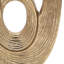 4" Abstract Gold Swirling Sculpture On White Marble Base-1882148096