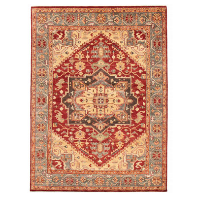 Hand-knotted Jules Serapi Dark Red Wool Rug 8'10" x 12'1"