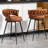 28" Counter Height Bar Stools - 360° Swivel With Suede Fabric & Modern Woven Design, Backrest & Footrest For Kitchen Cafe Pub-1744219474-1744219475