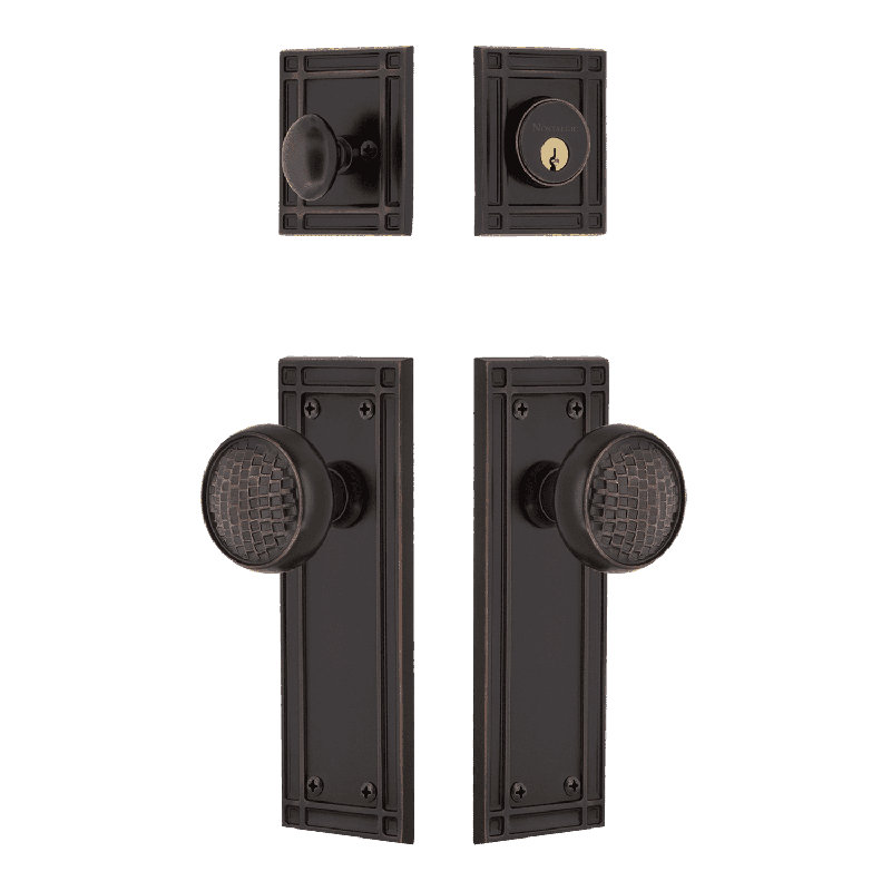 Ensemble d'entrée de mission Nostalgic Warehouse avec bouton Craftsman, Bronze éternel, 2.375