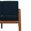 Structure moderne de style Mid-Century avec velours bleu marine et structure en bois massif