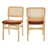 Anandi Brown Rattan Back 19.29" H Textured Chenille Dining Chair with Rubber Wood Legs-118777644