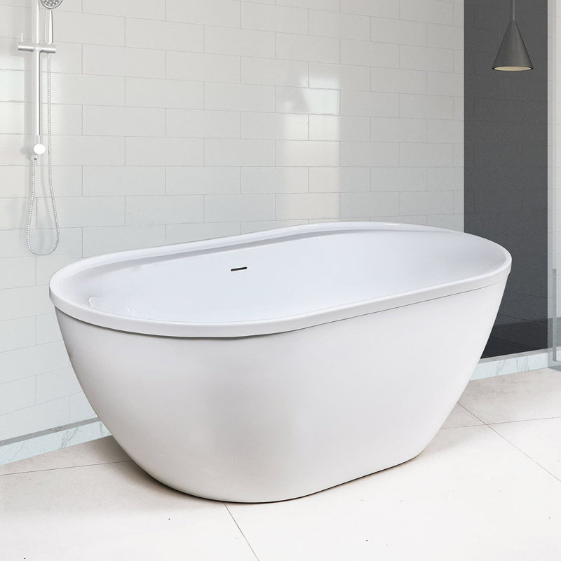 60.25'' x 34.75'' Freestanding Air Porcelain Bathtub