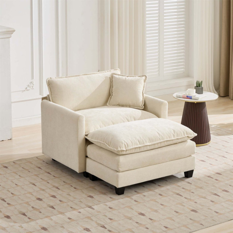 Canapé-lit Cloud, canapé modulaire moderne pour le salon et la chambre à coucher, coussin de siège rembourré à double couche confortable, tissu chenille respirant