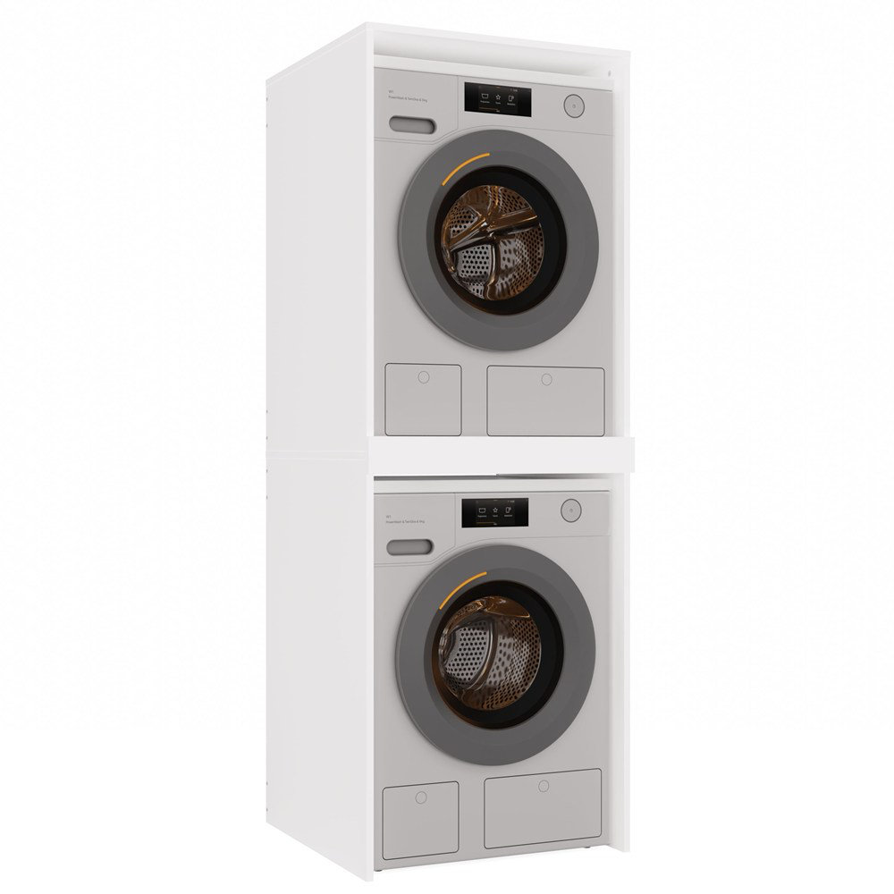 Homehub Pola Twin Artisan Oak Laundry Cabinet Washer Dryer Storage