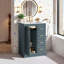 Meuble-lavabo de salle de bain en bois massif et céramique Aqua avec porte à fermeture douce et 3 tiroirs Aqua-1311813034