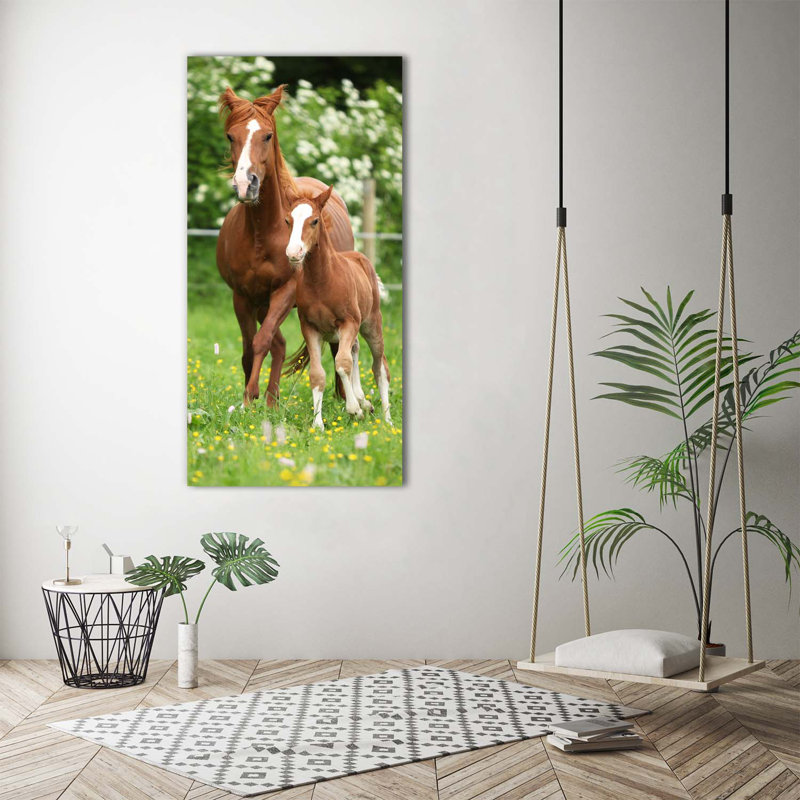Mare And Foal - Wrapped Canvas Print