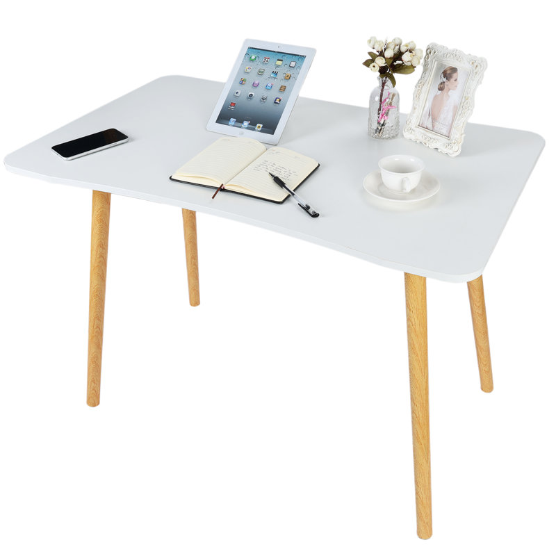 Modern White Wooden Computer Table, 40" L X 24" W X 30" H Inches – Durable And Stylish Desk For Home Office, Bedroom, Or Study