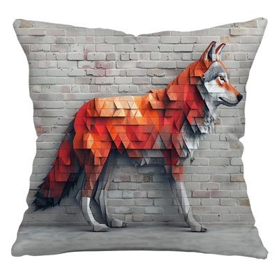 Fox Throw Pillow, Animal Cotton Twill Pillows
