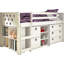 Abey Circles Twin Loft Bed with Storage and Bookcase-1891165603