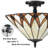 Stained Glass Semi Flush Ceiling Light-682609381