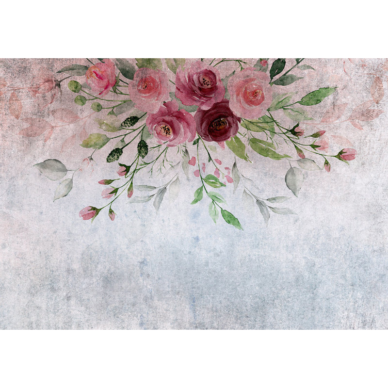 Adhésif mural floral pelez et collez Brayzlee, L 96 po x l 135 po, Rose