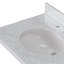 Ensemble de meuble-lavabo simple 36 po en bois massif avec plateau en marbre de Carrare 1,5 po, gauche décalé, lavabo ovale-292796641-292796653-292796654