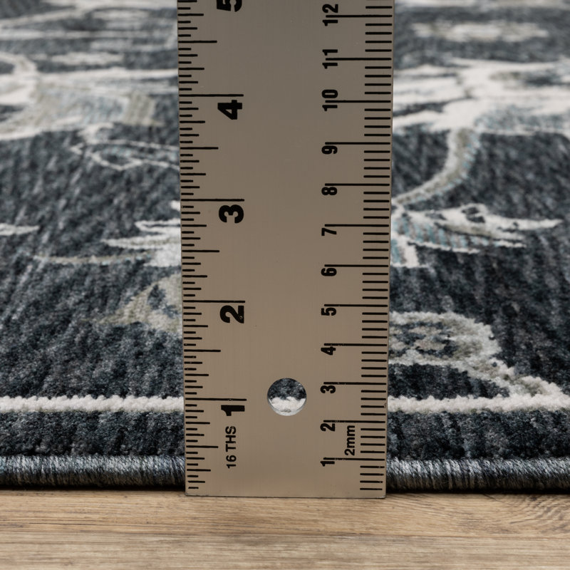 Eidan Oriental Blue/ Ivory Area Rug, Rectangle 9'10 x 12'11"