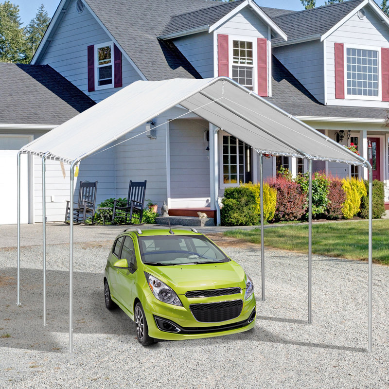 Heavy Duty Galvanized Car Canopy, White