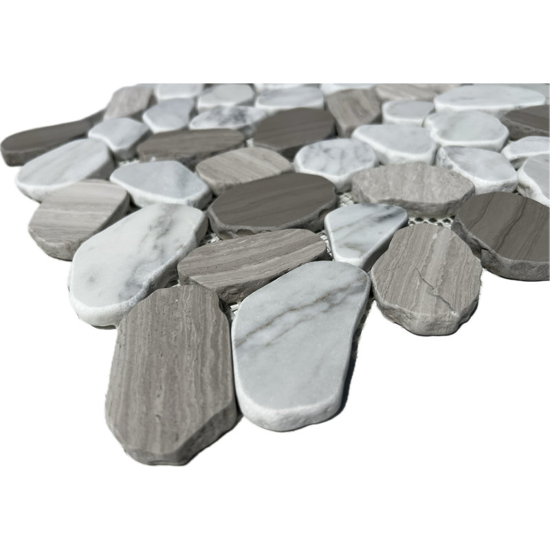 Mosaïque gréco-romaine en marbre naturel gris d'Athènes