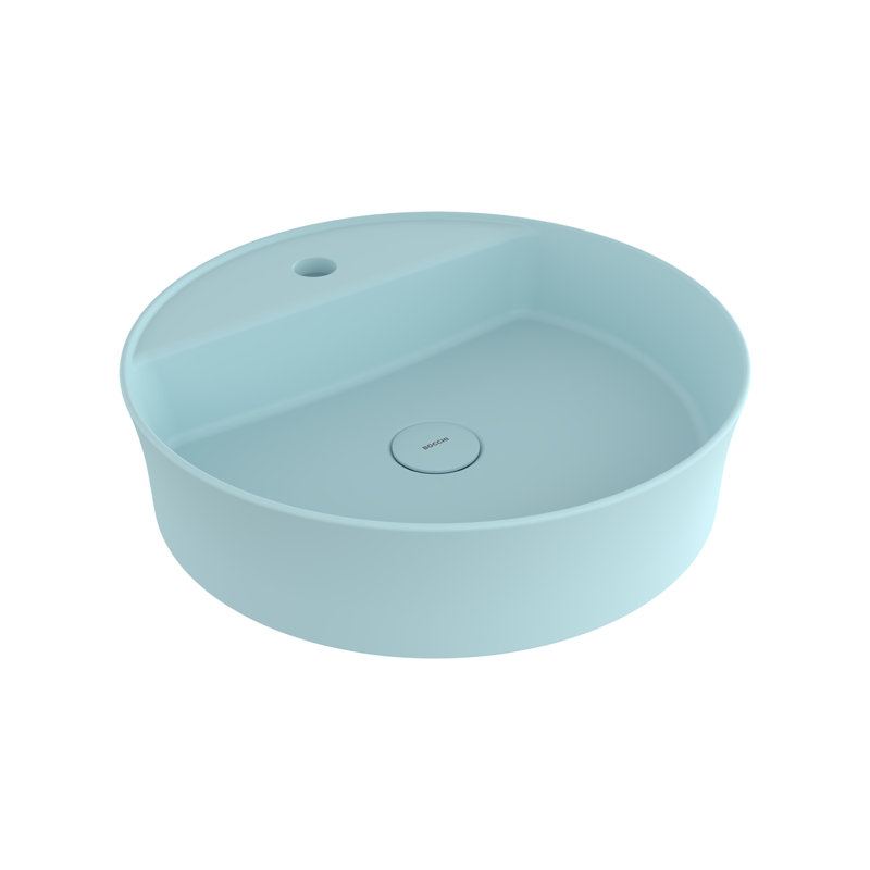 Bocchi Sottile Slim Line 450mm L x 450mm W Ceramic Circular Sink, Matte Ice Blue
