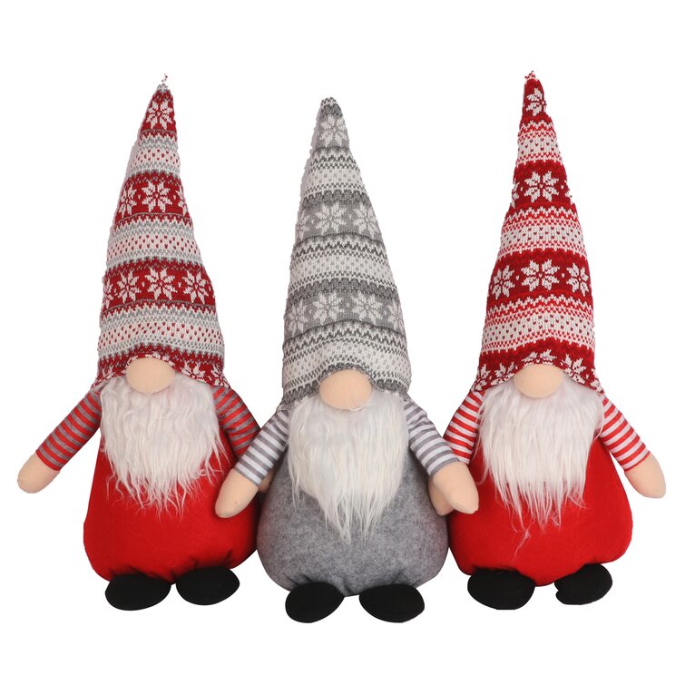 Kahoo Christmas Gnomes Plush, 3 Pack Scandinavian Swedish Santa Decorations Elf with Knitted Hats, Chirstmas Plush Toy for Xmas Holiday Ornaments Home